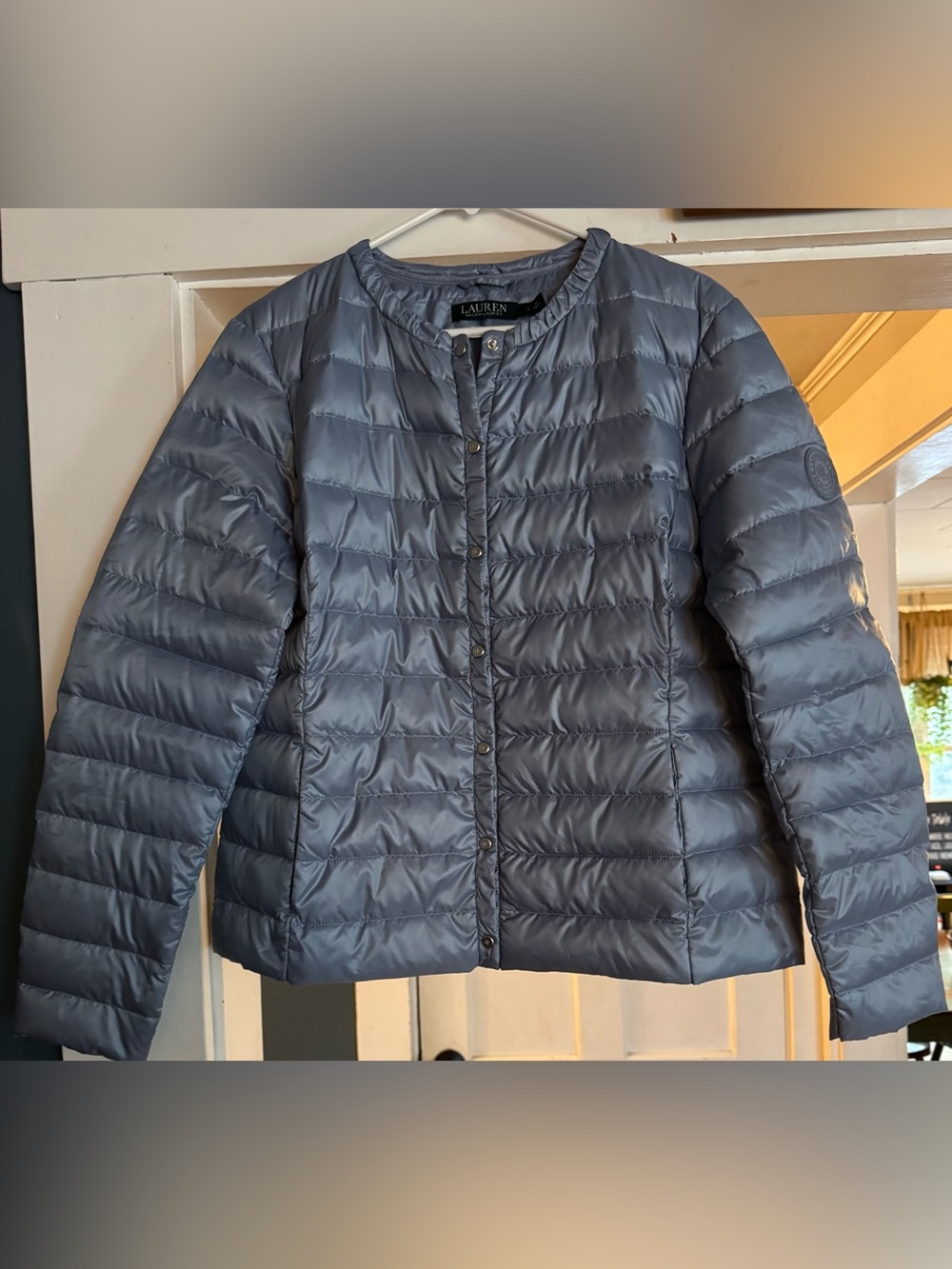 NWOT Ralph Lauren Slate Gray-Periwinkle Quilted Packable Puffer Jacket